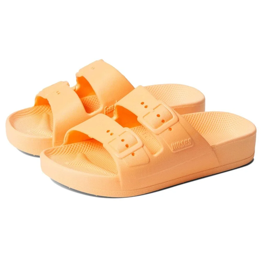 Freedom Moses Sandals Toddler US 1 Orange Two Strap Casual Slip On Slide ZAP2498